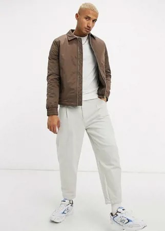 Коричневая дутая oversize-куртка Харрингтон ASOS DESIGN-Коричневый
