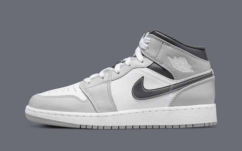 Мужские кроссовки Nike Air Jordan 1 Mid Серо-белые/антрацитовые 554724-078 US6-12