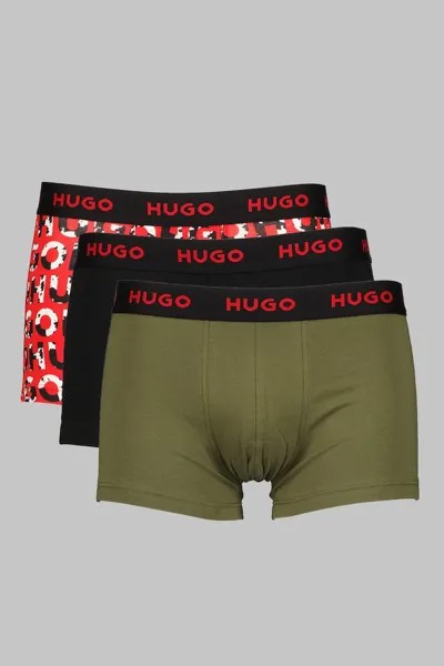 Боксеры с логотипом - 3 пары Hugo, красный