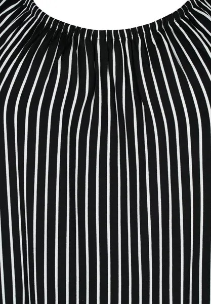 Блузка With Short Sleeves Zizzi, черно-белые полоски