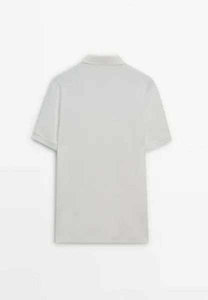 Рубашка-поло Short Sleeve Textured Massimo Dutti, белая