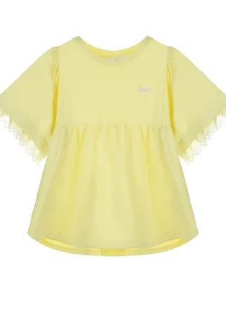 Желтая блуза с кружевом на рукавах Chloe детская