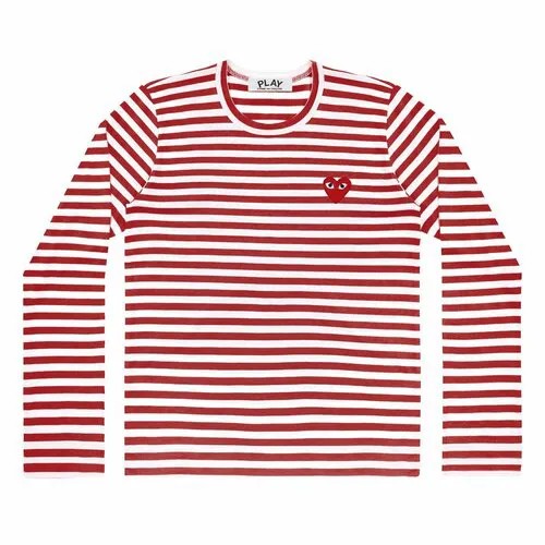 Лонгслив Comme Des Garcons, размер L, белый, красный