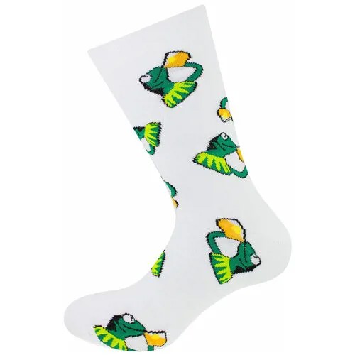 Мужские носки MELLE, 1 пара, классические, фантазийные, размер Unica (40-45), белый