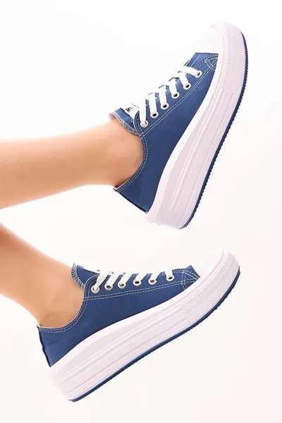 Женские удобные спортивные туфли темно-синего цвета на толстой подошве TONNY BLACK