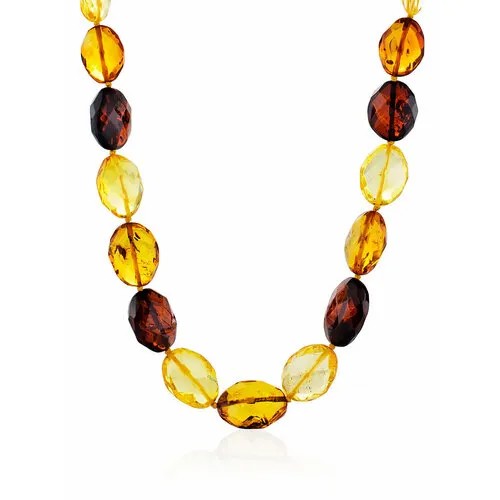 Бусы AmberHandmade, янтарь, длина 54 см, желтый, бордовый