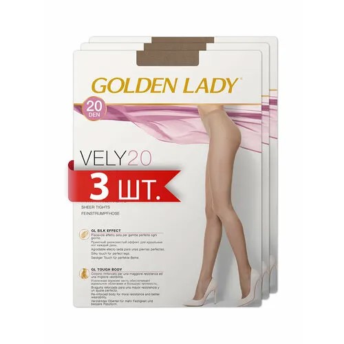 Колготки Golden Lady Vely, 20 den, 3 шт., размер 2, playa