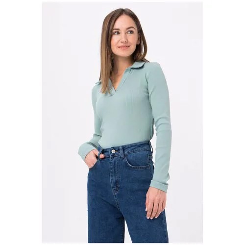 Джемпер-поло в рубчик CALISTA 2-37500574 Бирюзовый 50
