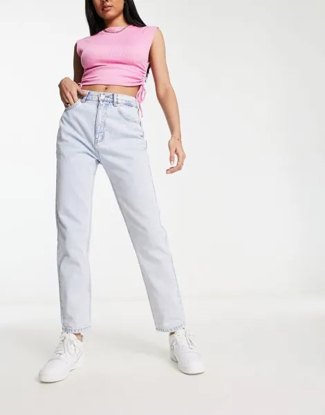 Pull&Bear — голубые джинсы для мам с завышенной талией