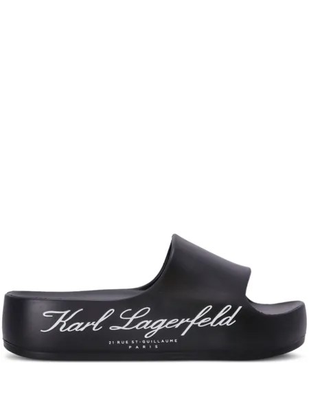 Karl Lagerfeld шлепанцы с логотипом, черный
