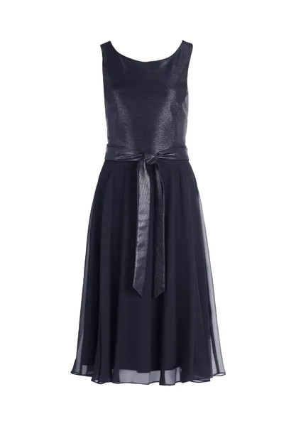 Коктейльное платье с поясом Vera Mont, цвет Patch Dark Blue Dark Blue