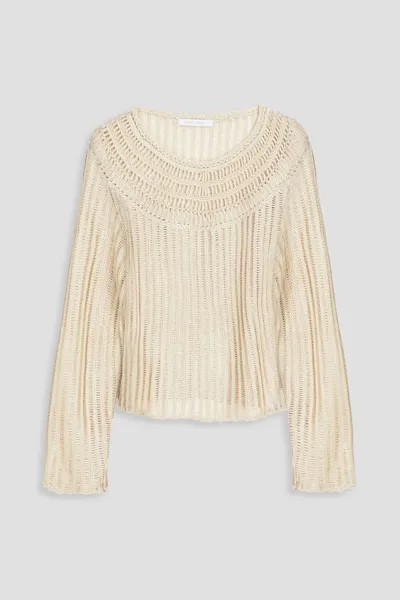 Свитер крючком Alberta Ferretti, экрю