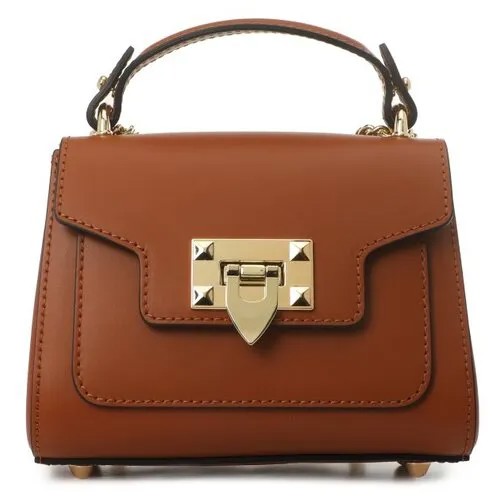 Сумка сэтчел diva's bag, фактура гладкая, коричневый