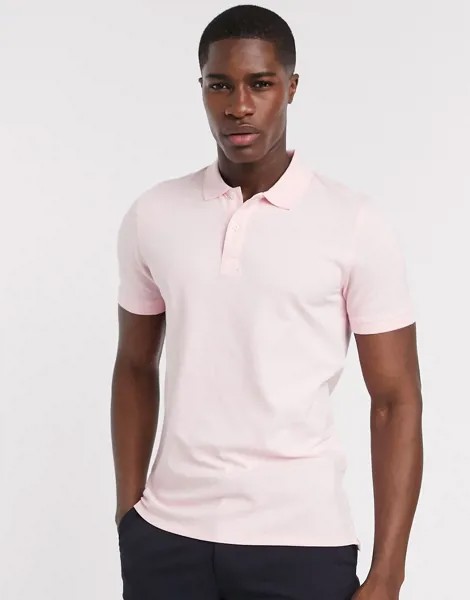 Розовая футболка-поло Selected Homme-Розовый