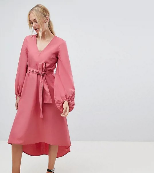 Розовое платье миди с рукавами клеш Vero Moda tall-Розовый