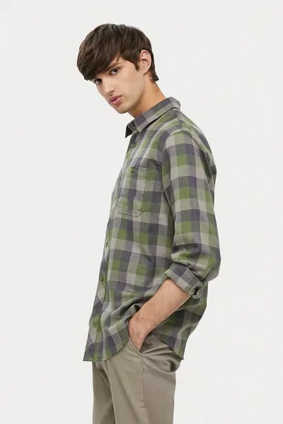 Рубашка мужская Finn Flare A20-22028 зеленая M