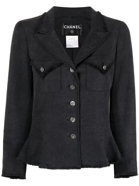 Chanel Pre-Owned однобортный пиджак с оборками