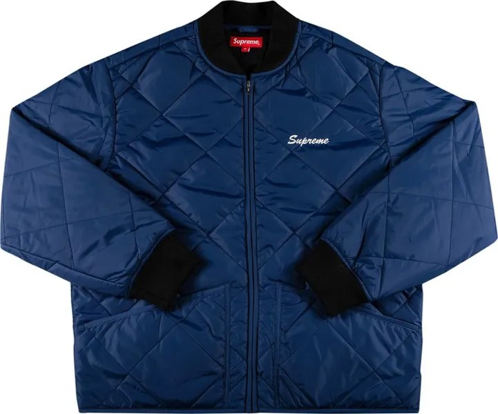 Куртка Supreme Quit Your Job Quilted Work Jacket Blue, синий