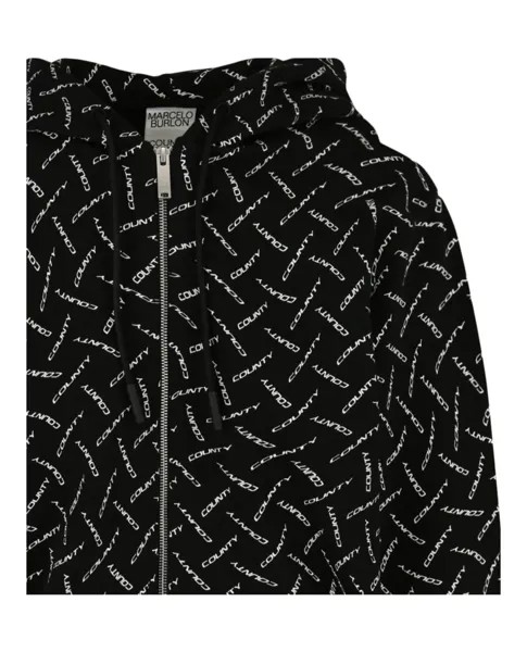 Толстовка на молнии с принтом Pascal Arrow Marcelo Burlon, цвет Black White