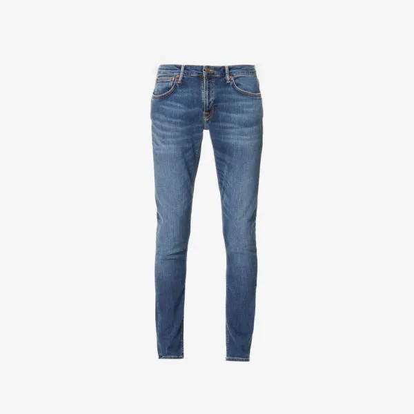 Зауженные джинсы lin скинни Nudie Jeans, синий