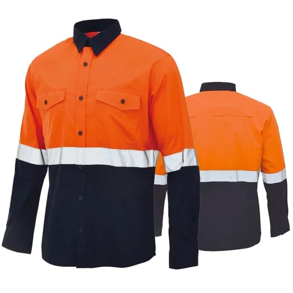 Светоотражающая двухцветная рубашка с длинным рукавом, рабочая одежда, мужская защитная одежда для строительства