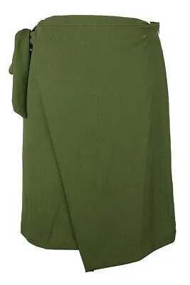 Оливковая креповая юбка Eci с искусственным запахом S