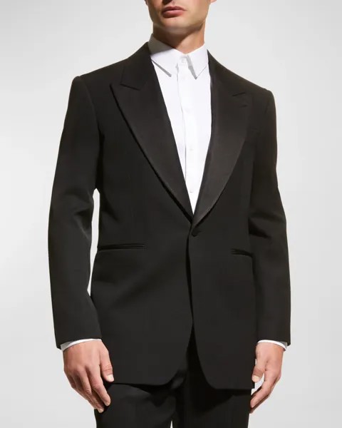 Мужской смокинг с большим воротником и лацканами Alexander McQueen, цвет Black
