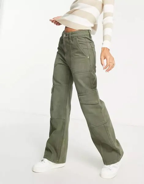 Широкие мешковатые джинсы карго Miss Selfridge цвета хаки