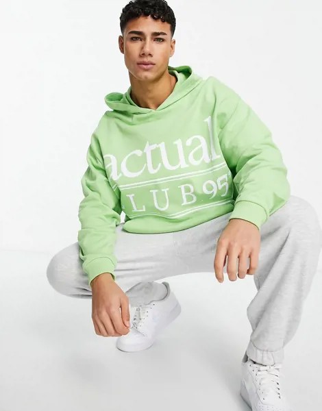 Зеленый oversized-худи ASOS Actual Health and Wellbeing-Зеленый цвет