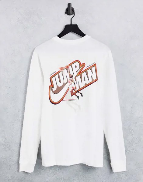 Белый лонгслив Nike Jordan Jumpman