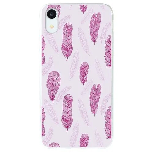 Силиконовый чехол-накладка с рисунком Бело-серый мрамор для Apple iPhone XR, Anycase PR0001039