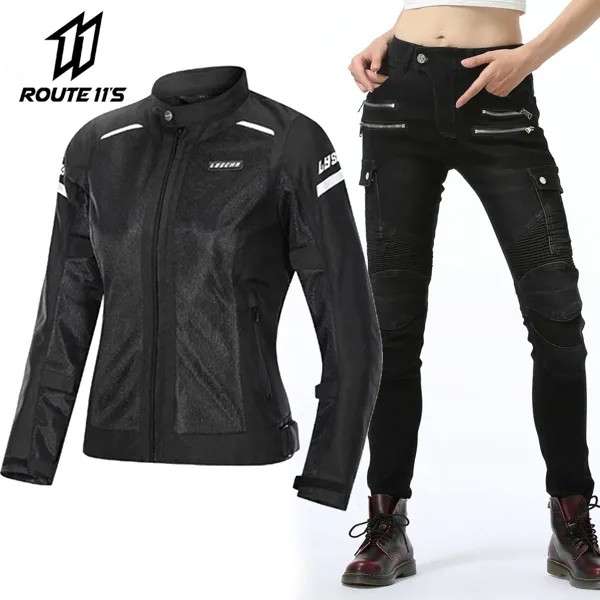 Женский мотоциклетный пиджак, джинсовый костюм, съемная защитная Экипировка, джинсы для женщин, защита от падения, для отдыха, для езды на мо...