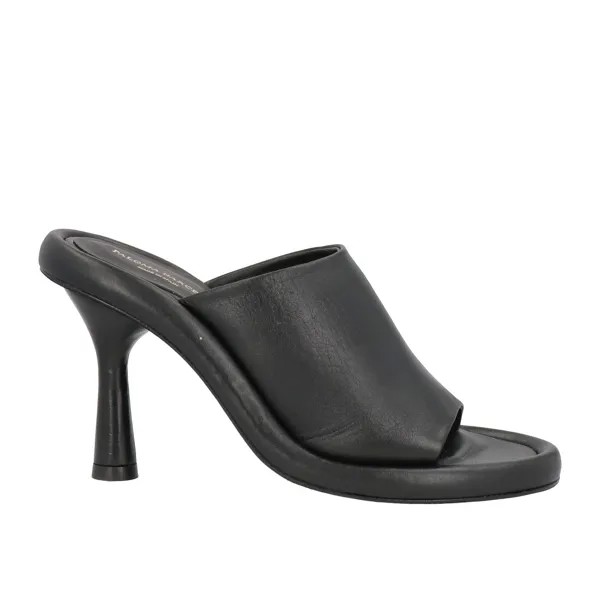 Босоножки Paloma Barceló Leather Round Toeline Spool Heel, черный