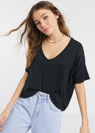 Черная футболка American Eagle-Черный