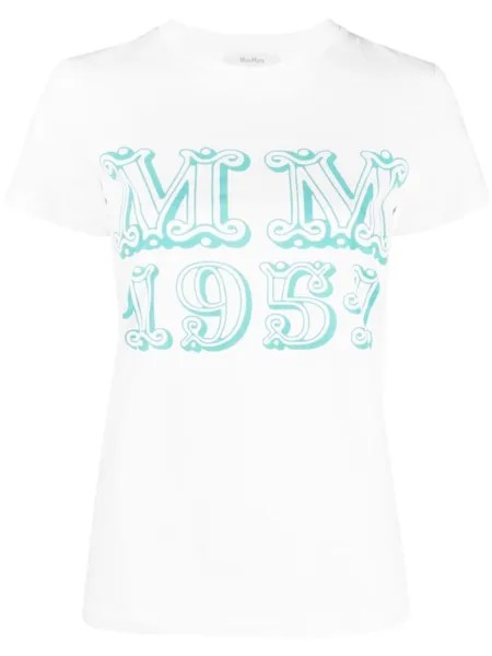 Max Mara футболка с графичным принтом, белый