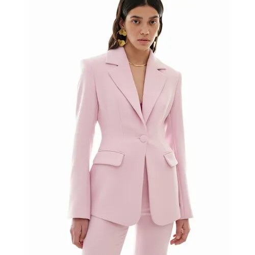 Пиджак Sorelle, средней длины, силуэт прилегающий, размер S, розовый