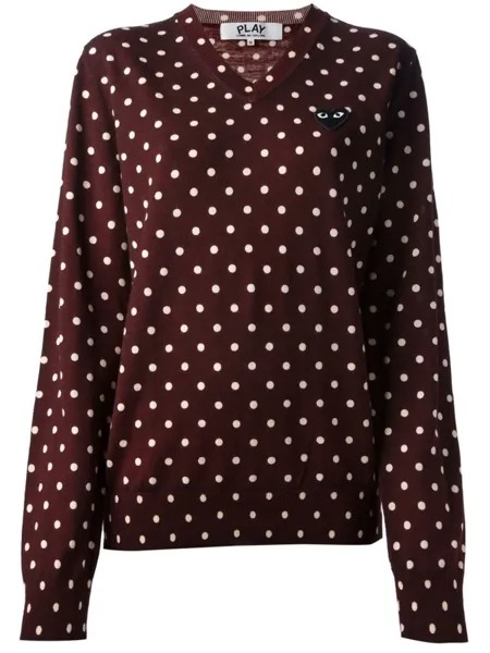 Comme Des Garçons Play свитер в горошек, красный