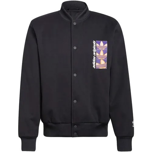 Бомбер adidas, укороченный, силуэт свободный, без капюшона, карманы, утепленная, водонепроницаемый, мембранный, утепленный, размер xs, черный