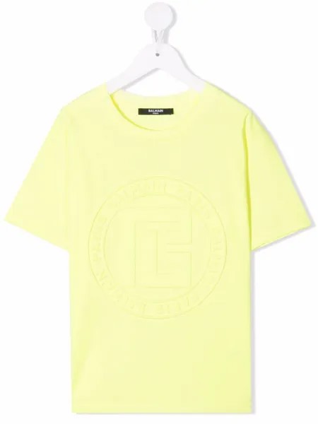Balmain Kids футболка с тисненым логотипом