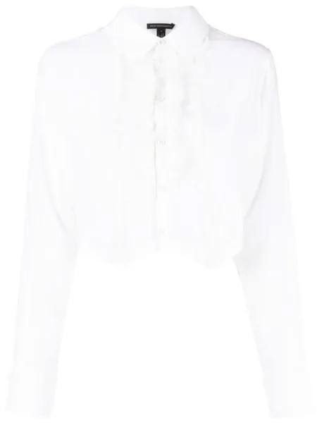 Kiki de Montparnasse ruffled tuxedo shirt, белый