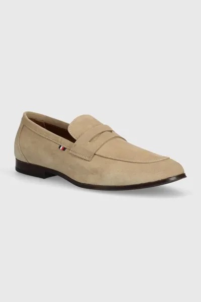 Замшевые мокасины CASUAL LIGHT FLEXIBLE SDE LOAFER Tommy Hilfiger, бежевый