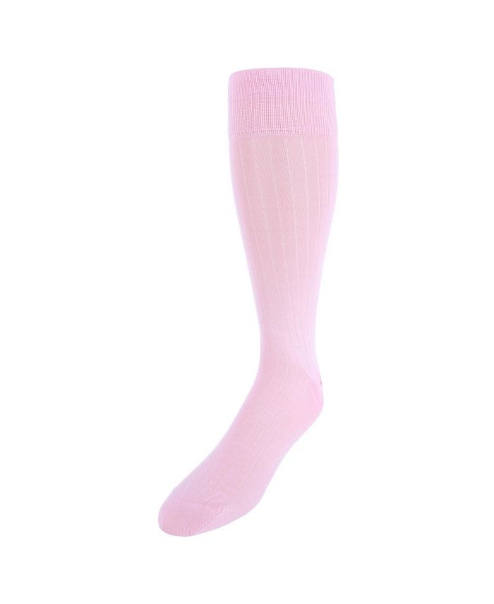 Однотонные носки до середины икры в рубчик из мерсеризованного хлопка с яшмой TRAFALGAR, розовый