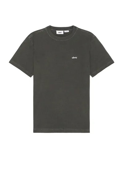 Футболка Obey Lowercase Pigment Short Sleeve, цвет Digital Black