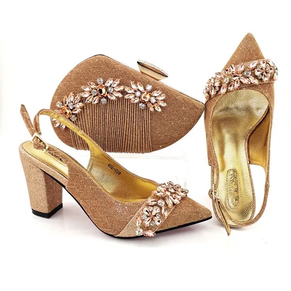 Doershow красивые персиковые итальянские туфли с подходящими сумочками, комплект женской обуви и сумочки в африканском стиле для выпусквечерние вечера, летние сандалии! HYD1-68