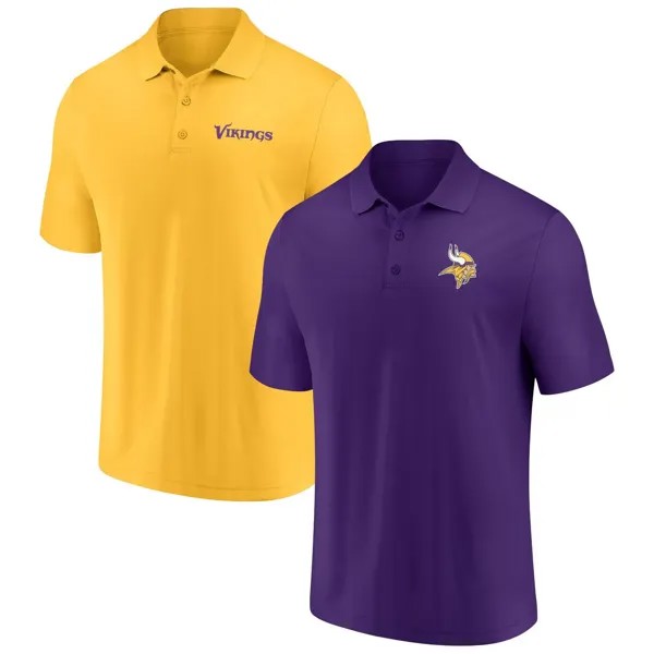Мужской комплект из двух футболок-поло с фирменным логотипом Minnesota Vikings Dueling фиолетового/золотого цвета Fanatics