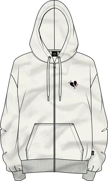 Топ Vans Broken Hearts Blousant Zip Hoodie, бежевый