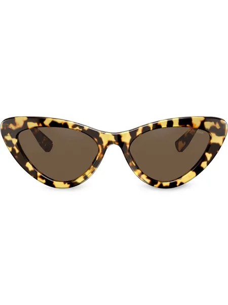 Miu Miu Eyewear солнцезащитные очки в оправе 'кошачий глаз' черепаховой расцветки