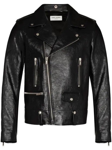 Saint Laurent байкерская куртка, черный