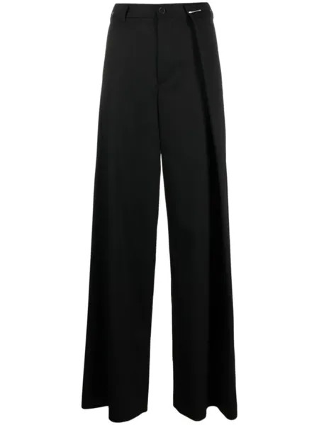 MM6 Maison Margiela брюки широкого кроя с завышенной талией, черный
