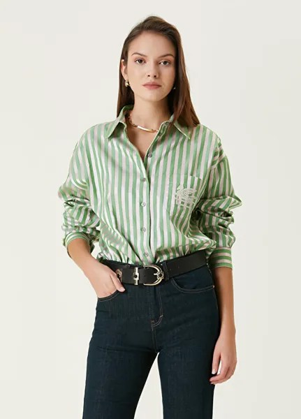 Зеленая полосатая рубашка Etro